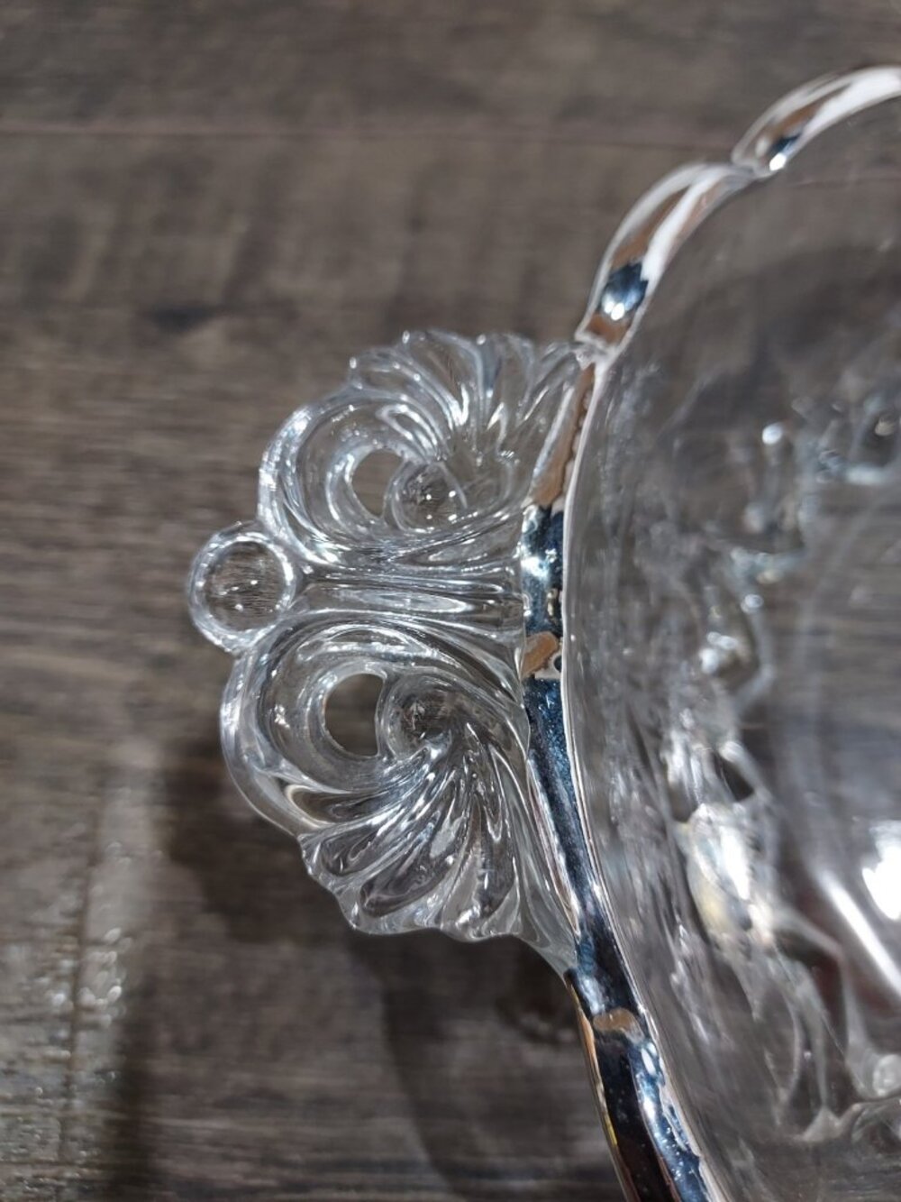 Dish Glass Flanders Silver City Candy Nuts Relish Poppy MidCentury Reticulated - Picture 7 of 9
